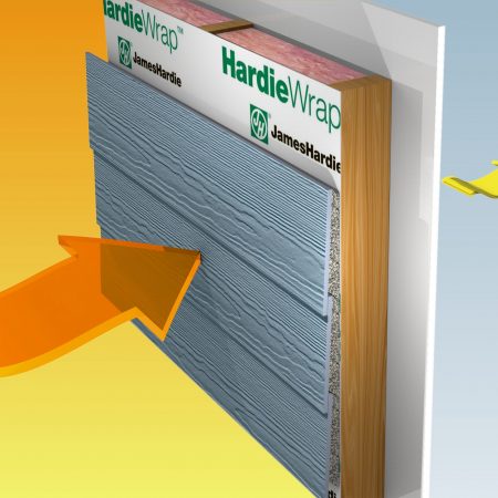 A rendering of the insulation properties of a new product for literature that would keep most of the outside heat from the inside.